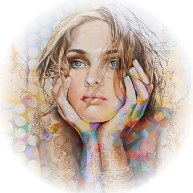 Tube Woman - Page - Silent Girl Painting (653x655), Png Download