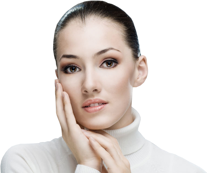 Beautiful Girl Touching Her Face - Dáng Lông Mày Cho Khuôn Mặt Tròn (700x580), Png Download