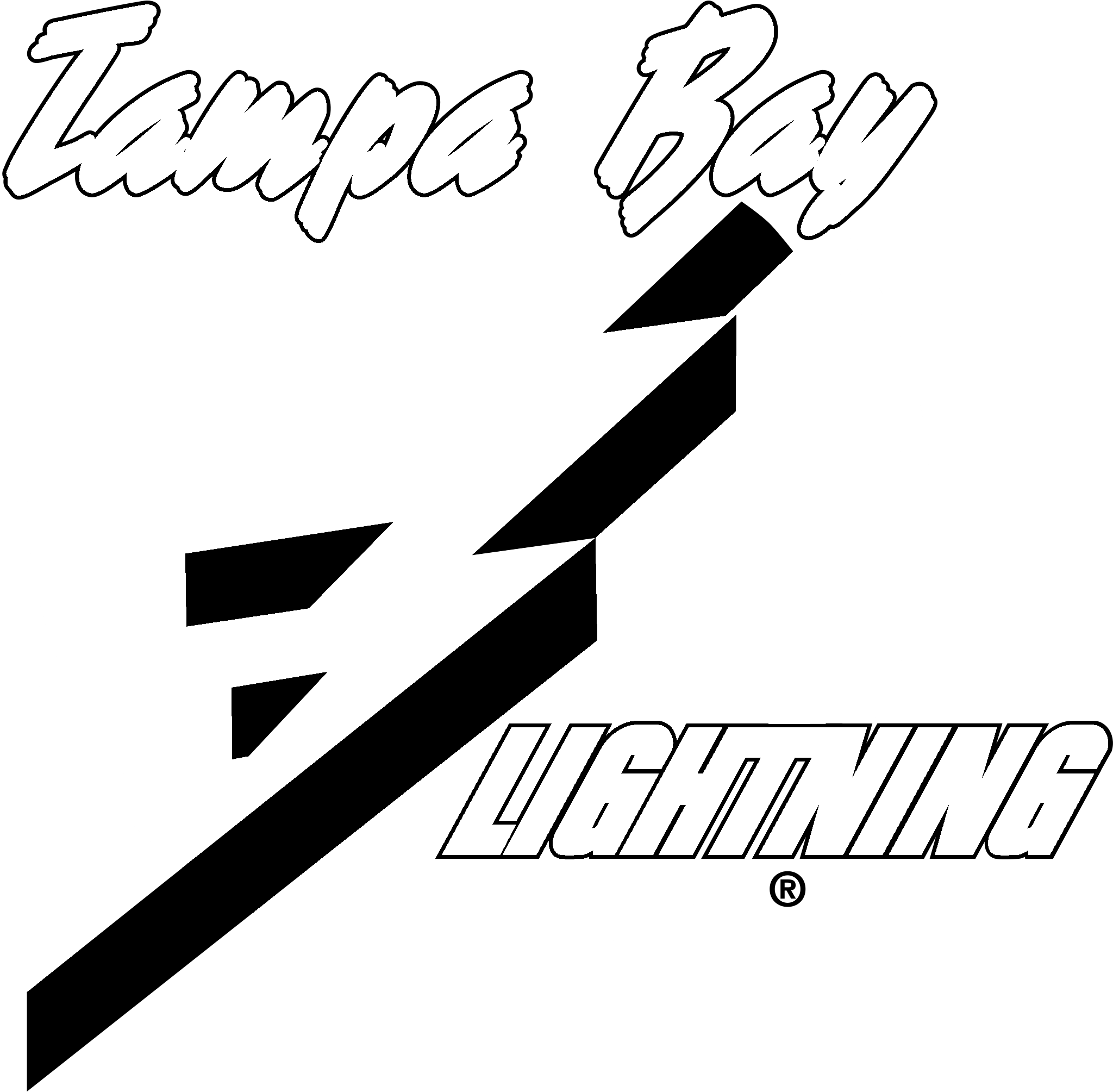 Tampa Bay Lightning Logo Black And White - Calligraphy (2400x2400), Png Download