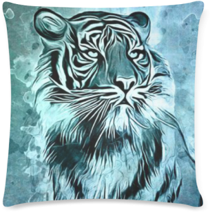 Watercolor Tiger Custom Zippered Pillow Case 16"x16" - Watercolor Painting (500x500), Png Download