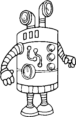 Robot Periscope Coloring Page - Robot De Dibuix (600x470), Png Download