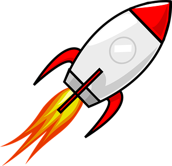 Rocket Space Ship Space Launch Propulsion - Cartoon Rocket (353x340), Png Download