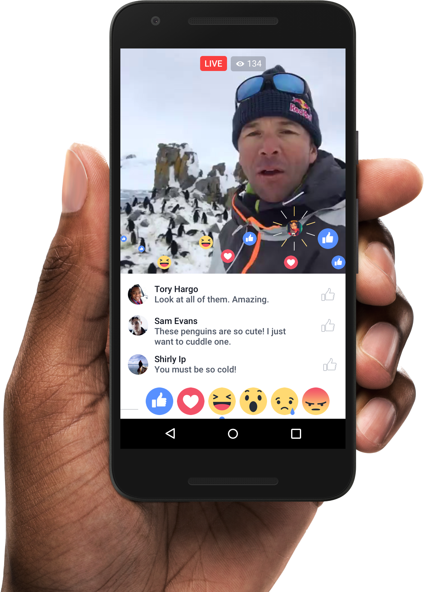 Facebook's Live Reactions In Action - Facebook Live Video Ads (2800x2180), Png Download