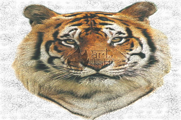 Tiger Graphics Art Realistic Painting Elephant Skin - Siberian Tiger (606x402), Png Download