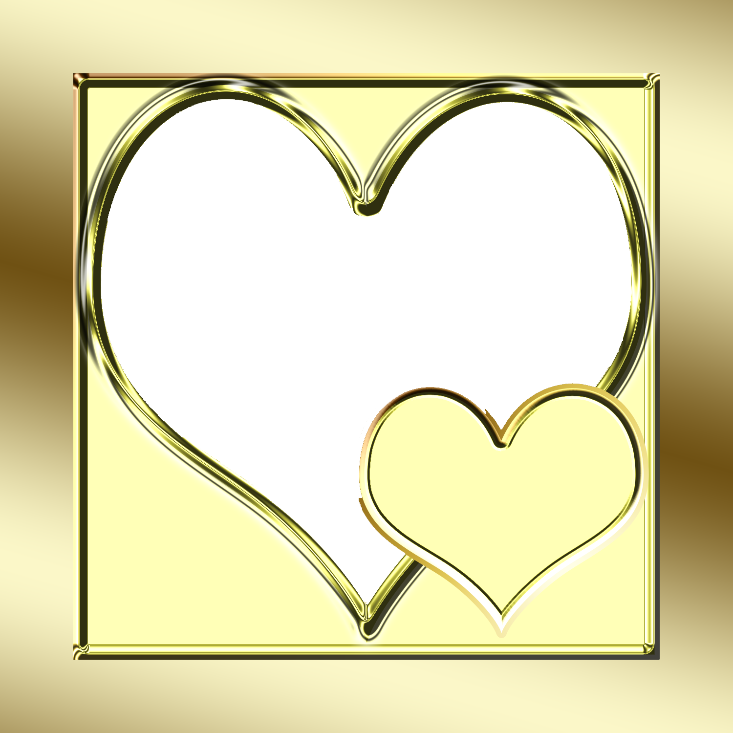 Download Free High-quality - Gold Heart Frame Png (1500x1500), Png Download