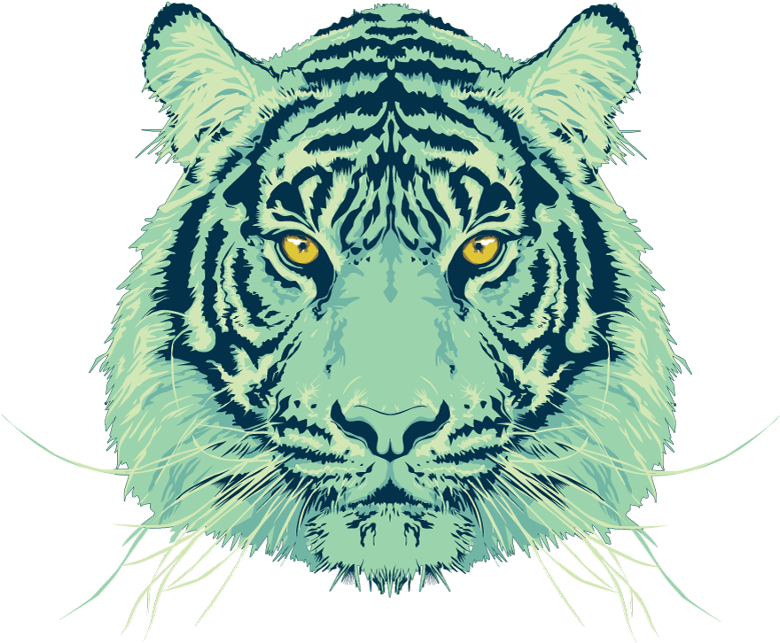 Black And White Library Pop Art Transprent Png Free - Tiger Behance (900x804), Png Download