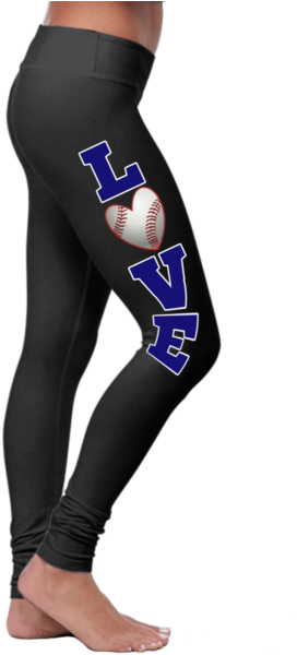 Love Baseball Heart Leggings - Patriot Leggings (600x600), Png Download