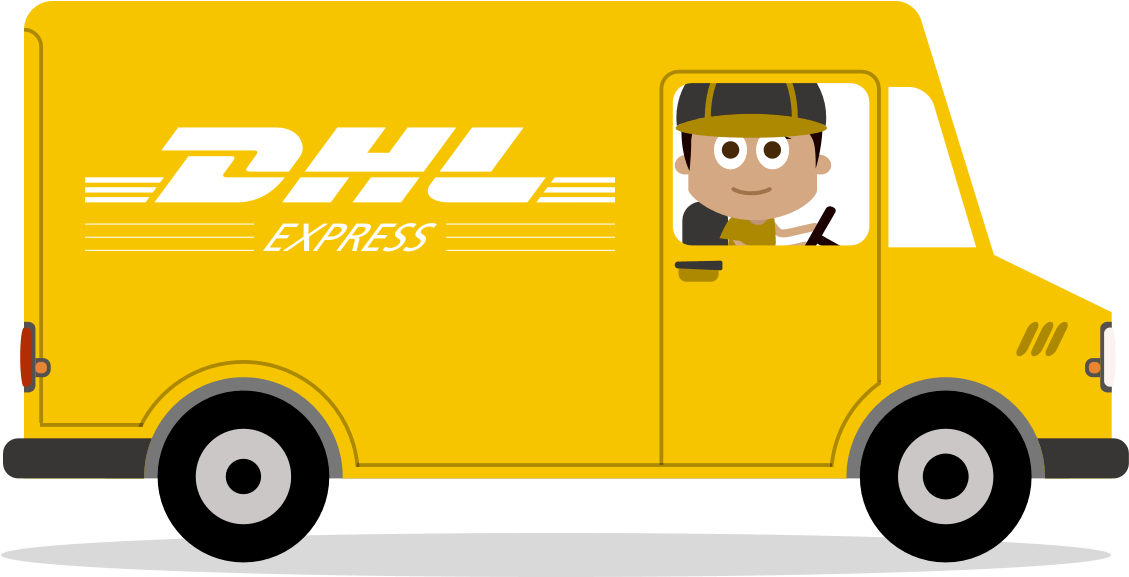 Illustration Of A Dhl Van - Dhl Van Png (1200x700), Png Download