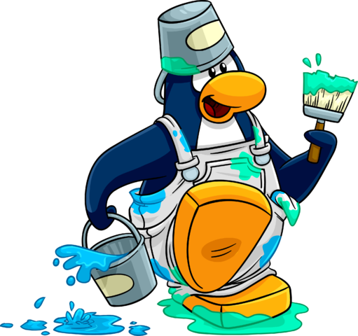 Penguin Style Painter 1 - Club Penguin Rewritten Old Blue (511x480), Png Download