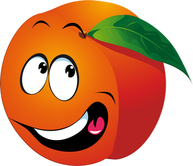 Fruit Clipart Emoji - Fruit With Faces Clipart (670x575), Png Download