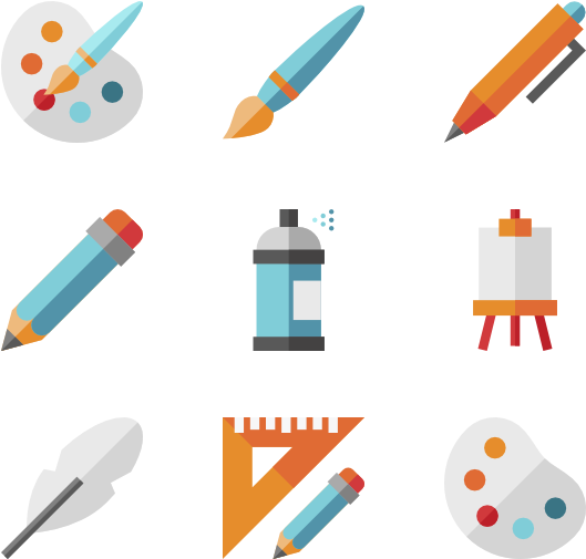 Giraffe Painter Source - Painting Tools Icons (600x564), Png Download