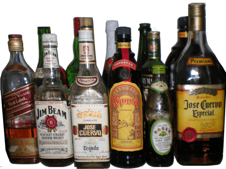 Collection Of Alcohol Bottles - Bottles Of Liquor Png (775x587), Png Download