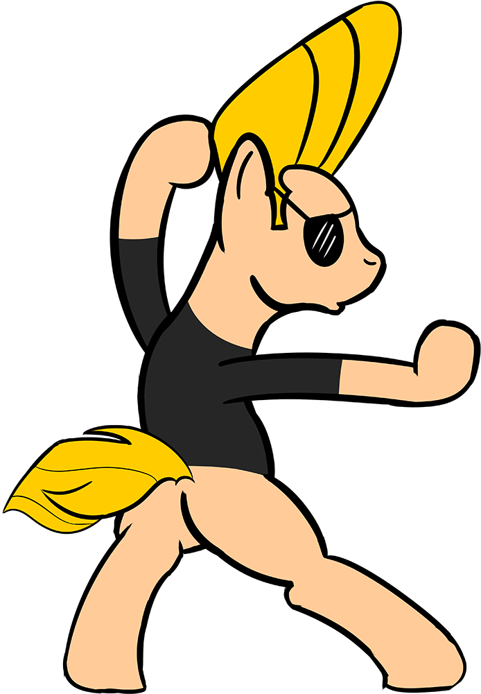 Bipedal, Johnny Bravo, Ponified, Pony, Safe, Solo - Johnny Bravo As A Pony (1000x1000), Png Download