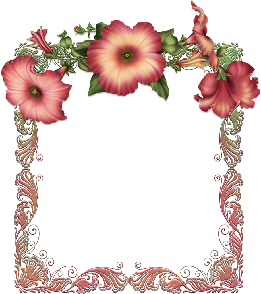 Red Transparent Frame With Red Flowers Printable Frames, - Happy Birthday To The Beautiful Person Inside (909x1024), Png Download