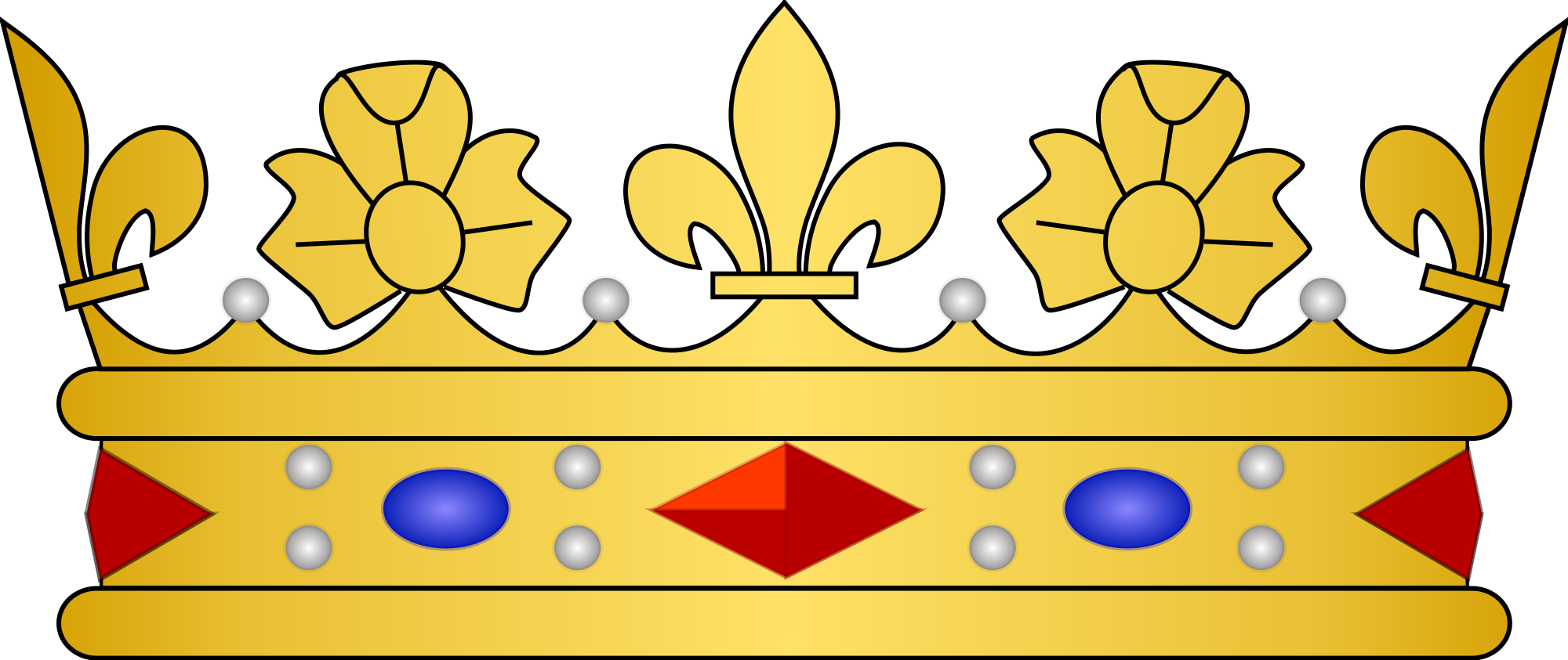 Open - French Heraldic Crown (2000x843), Png Download