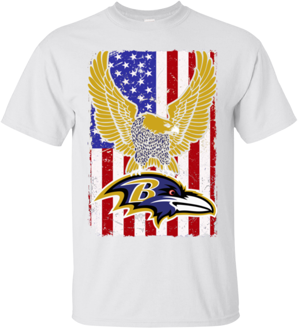 Flag Usa Ravens Logo Team Baltimore Ravens Hoodies - Baltimore Ravens Shirts Flag Usa Ravens Logo Team T-shirts (1155x1155), Png Download