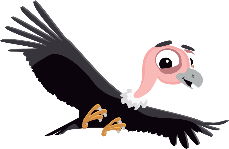19 Flying Png Black And White Library Animated Huge - Cute Vulture Clipart (1000x745), Png Download