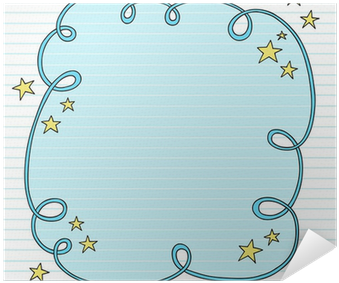 Notebook Doodle Lined Paper Frame Border Vector Poster - Psychedelic Notebook Frame Doodle Vector (400x400), Png Download