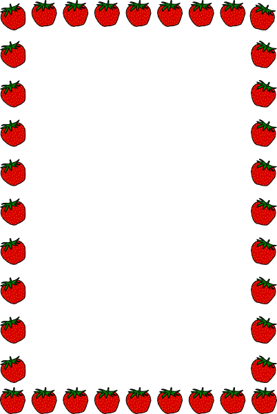 Png Free Library School Clip Art Borders Strawberry - Strawberry Border (402x600), Png Download