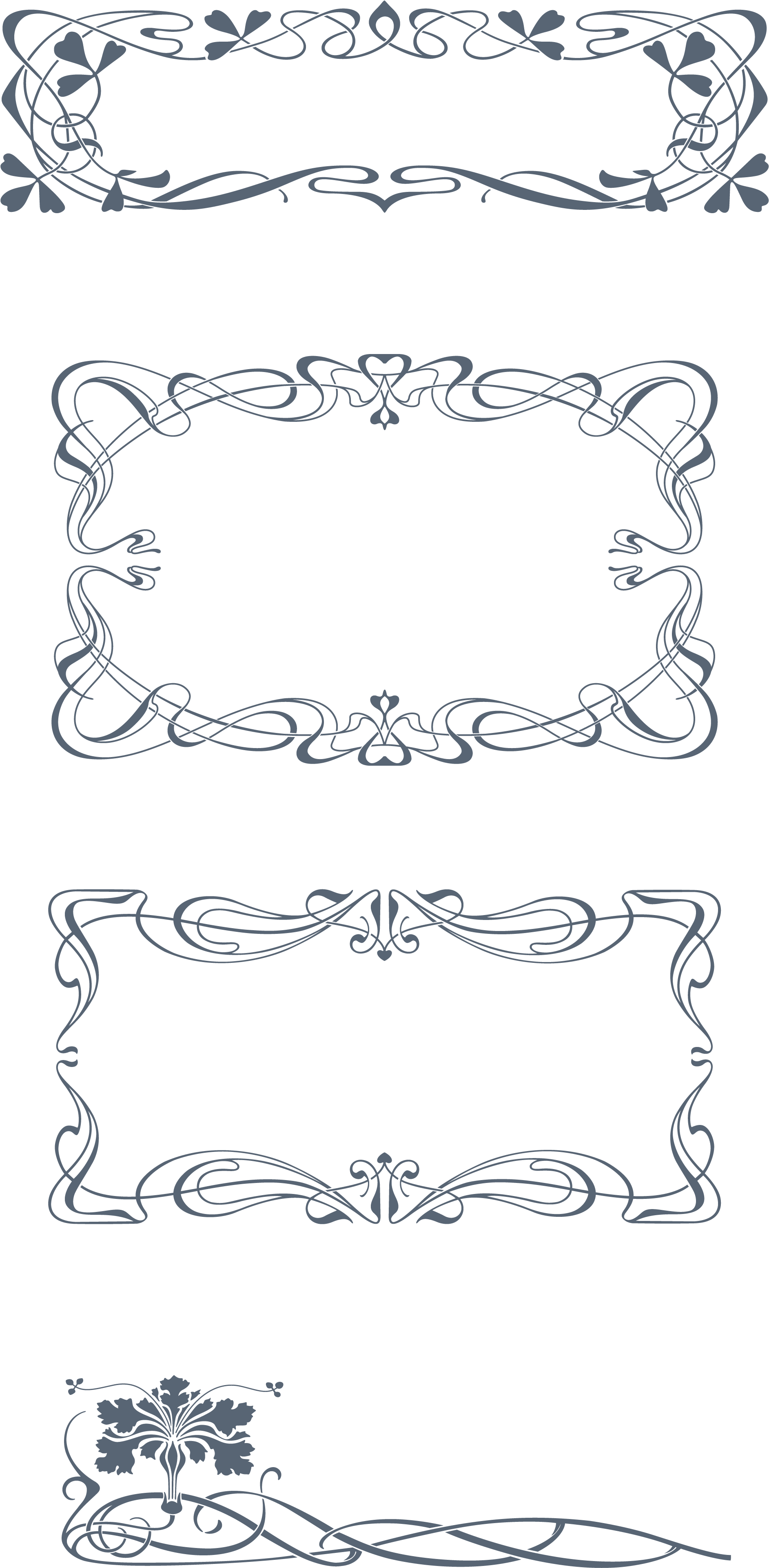 Download Vintage Art Nouveau Art Nouveau 285 Vector - Art (1920x3878), Png Download