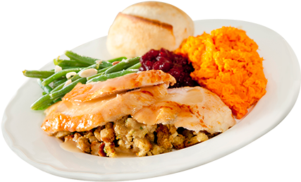 Turkey-dinner - Food (500x301), Png Download