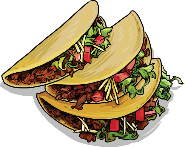 Image Result For Taco Clipart Png - Taco Plate Clip Art (620x495), Png Download