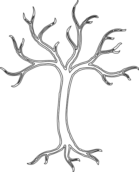 Dead Tree Clipart White (480x595), Png Download