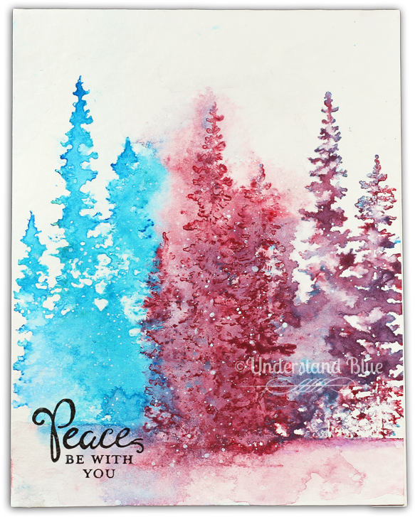 The Second One I Did With A Direct To Paper Technique - Christmas Tree (650x781), Png Download