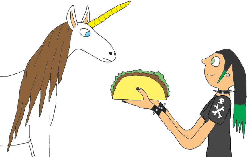 Taco Clipart Eating - Please Unicorn Eat Tacos With Me (900x608), Png Download