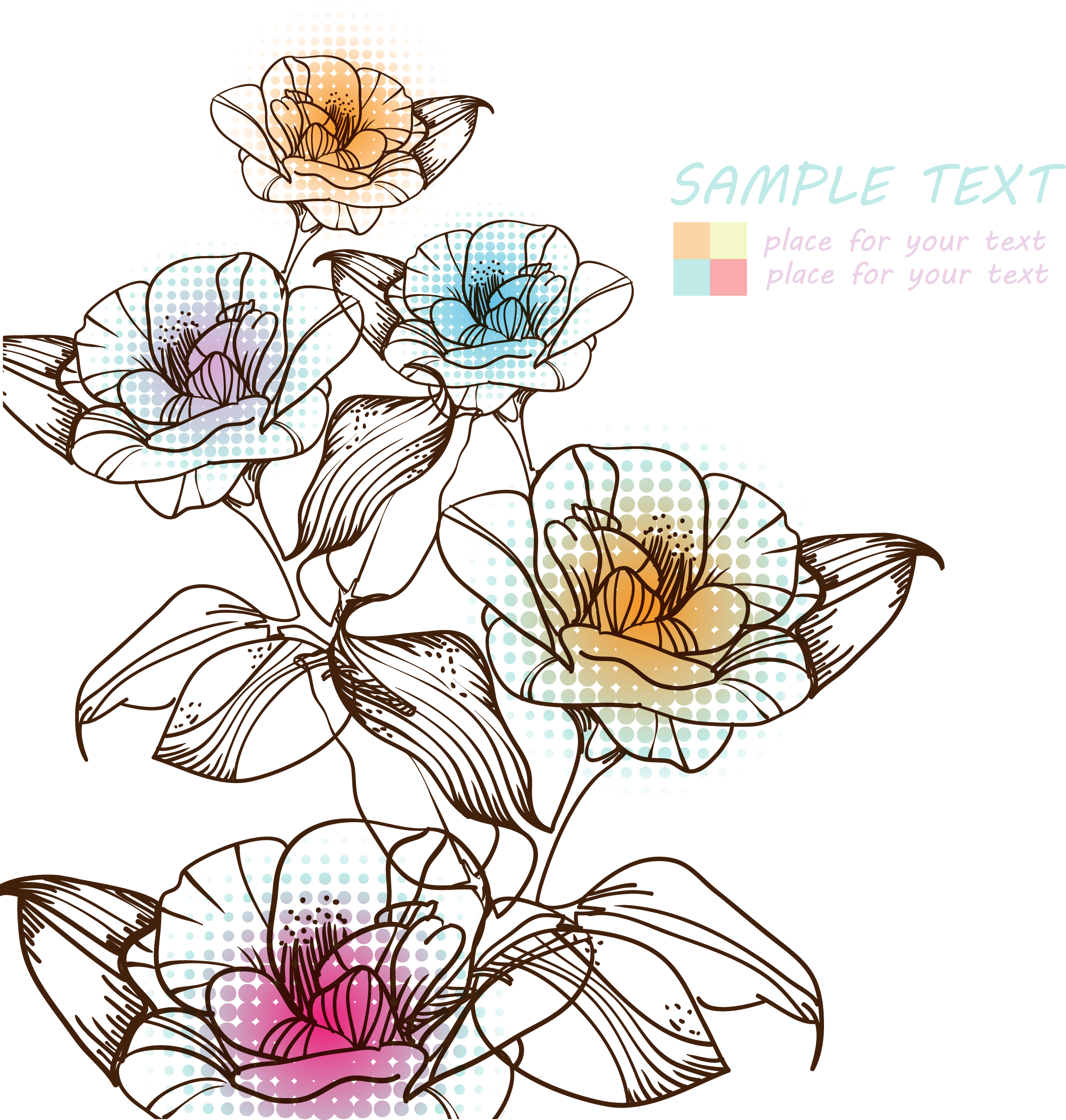 Watercolor Painting Flower Drawing - Colourful High Resolution Abstract (2348x2467), Png Download