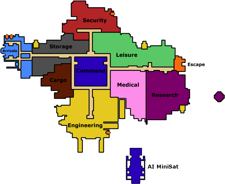 Locations Paradise Wiki Tgstationsimplepng - Space Station 13 Paradise Map (800x660), Png Download
