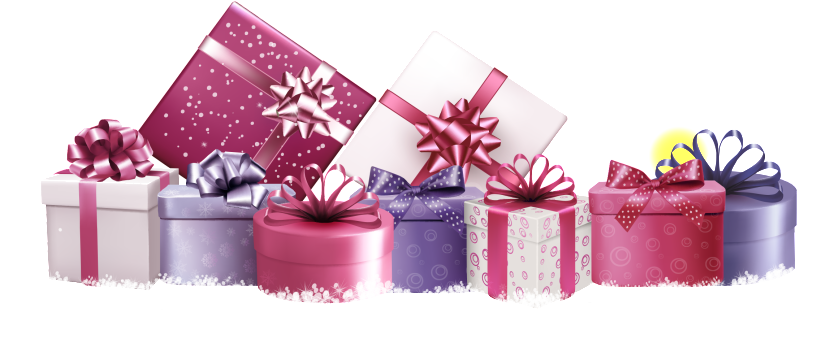 Pink Gift Box Snow Decoration Vector - Pink Gift Boxes Vector (1024x851), Png Download