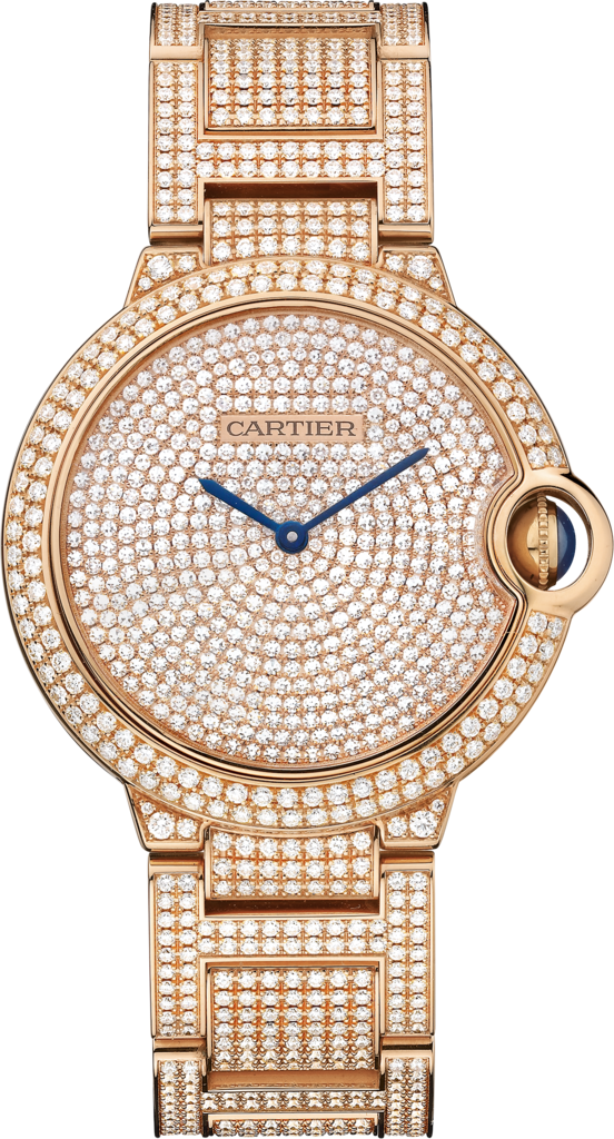 Ballon Bleu De Cartier Watch36 Mm, 18k Pink Gold, Diamonds - Cartier Ballon Bleu - 36mm (552x1024), Png Download