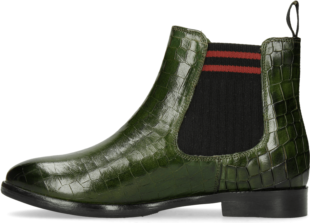 Ankle Boots Daisy 6 Ultra Green Elastic Lines Red - Chelsea Boot (1024x1024), Png Download