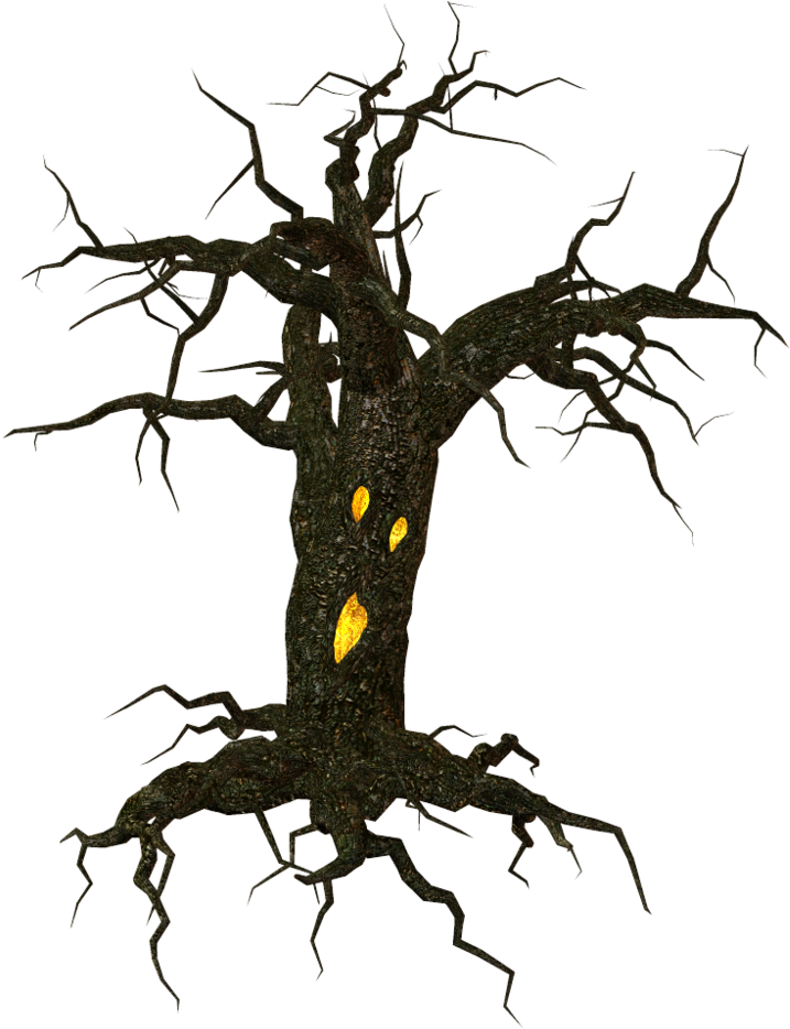 Arbre Halloween Dessin Couleur (800x940), Png Download