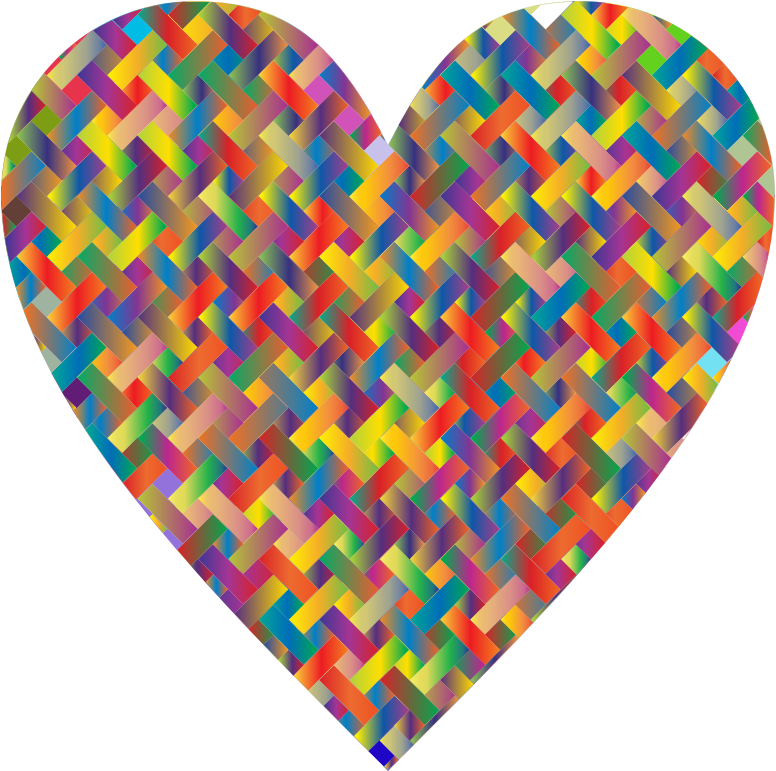 Colorful Heart Lattice Weave - Weaving Clip Art (776x771), Png Download