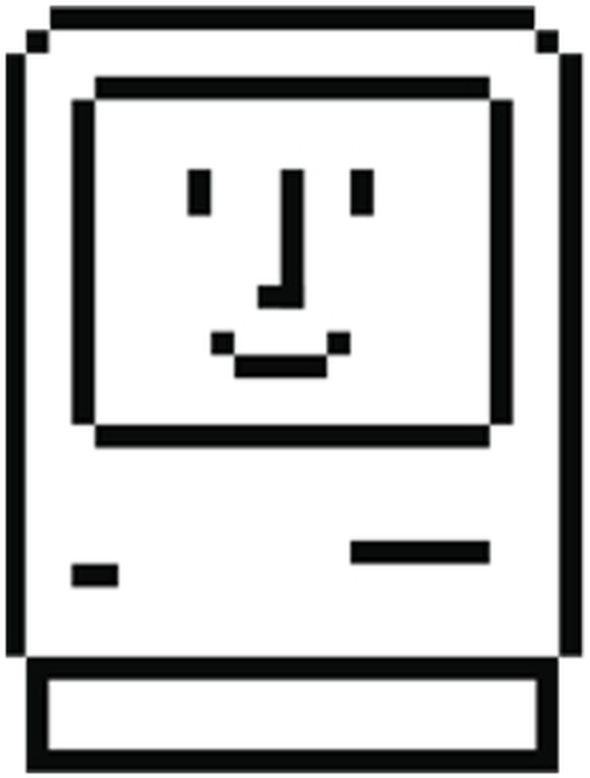 Happy Mac Png Svg Black And White Library - Susan Kare Happy Mac (1200x800), Png Download