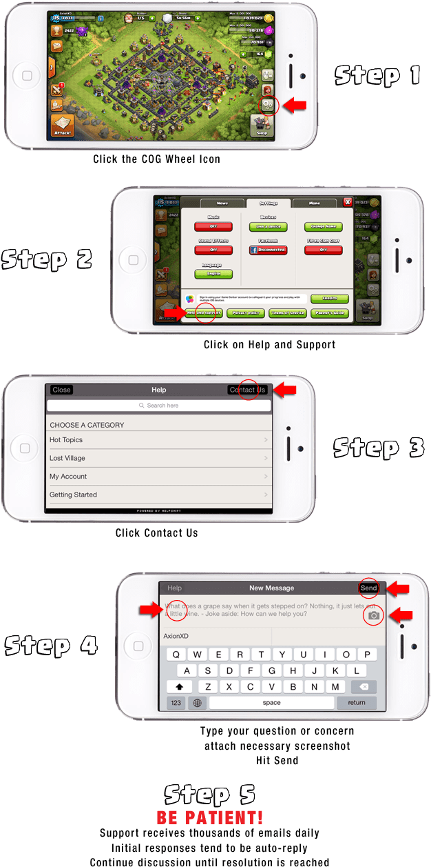 In Game By Axionxd Ios Version - Can I Contact Supercell (650x1317), Png Download