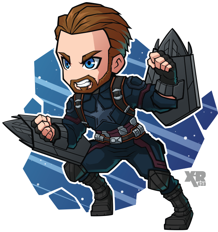 Fa Captain America By Xar623 - Captain America Infinity War Chibi (800x800), Png Download