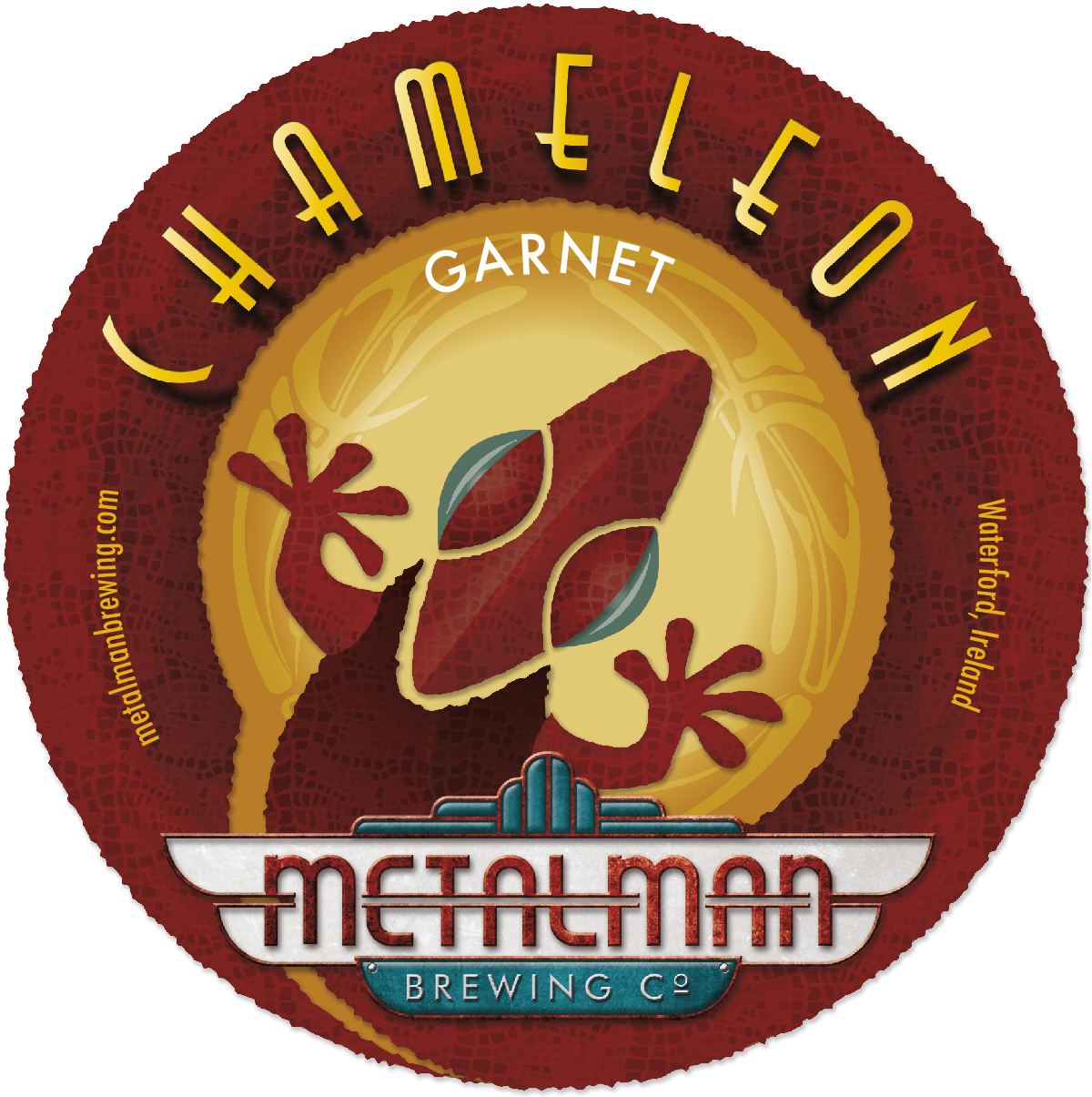 Chameleon Garnet Font Head - Irish Red Ale (1200x1205), Png Download
