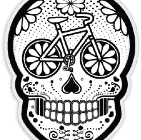 Skull Clipart Bike - Camiseta De Ciclismo Com Caveira (640x480), Png Download
