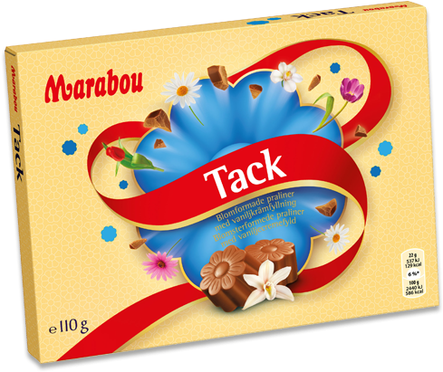 Marabou Vanilla Filled Chocolate Flowers - Marabou Tack (600x516), Png Download