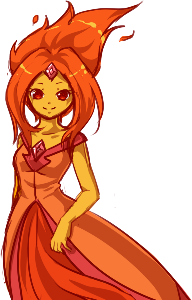 Flame Princess Wip By Raineseryn-d5ki6ge Flame Princess, - Время Приключений Аніме Принцесса Огня (774x1032), Png Download