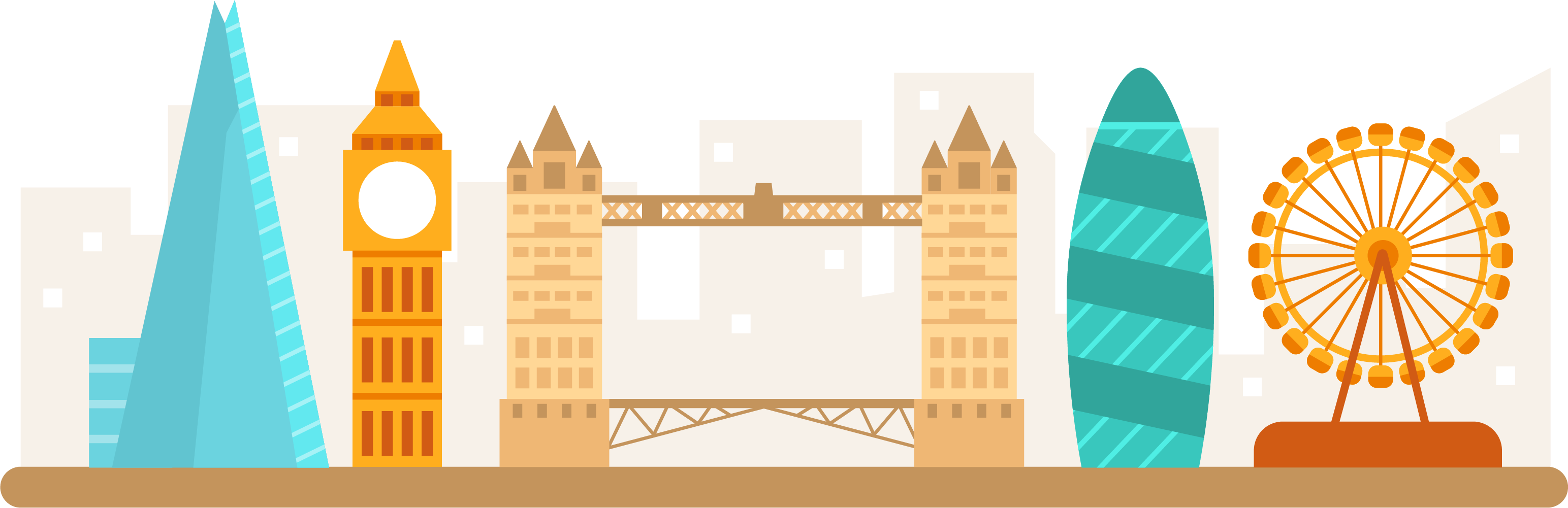 Clipart Architecture Vector London Bridge - London Tower Bridge Icon (3087x1001), Png Download