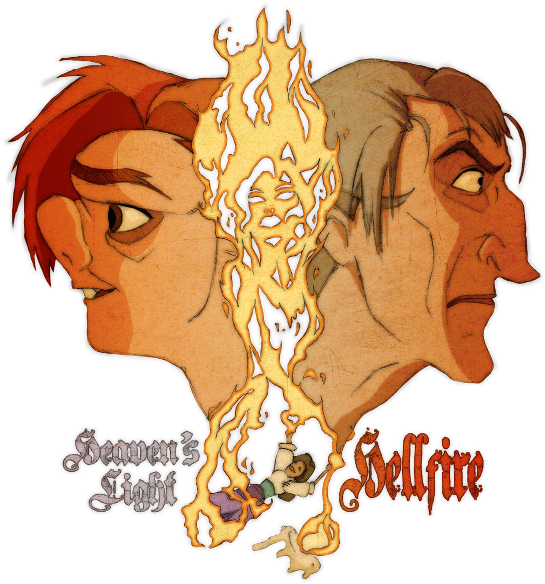 Heaven S Light And Hellfire Colored By Duskchant-d59durm - Quasimodo And Frollo Hellfire (1150x1200), Png Download