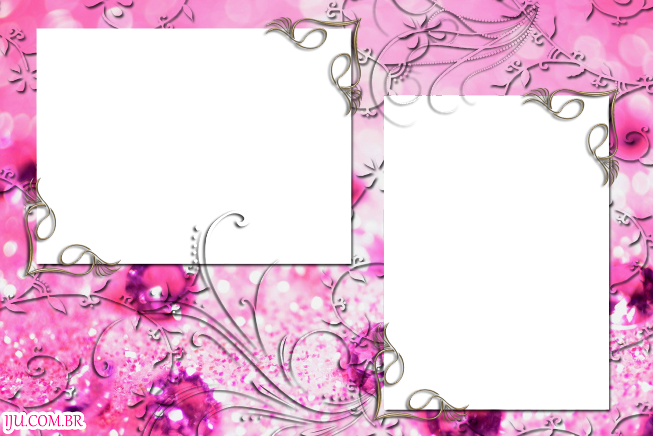 Moldura Para 2 Fotos Flores - Picture Frame (1304x870), Png Download