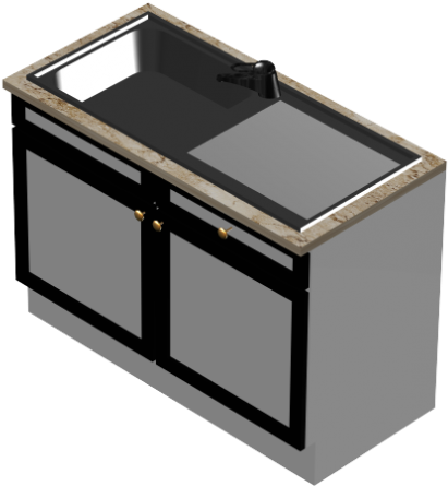 Kitchen Sink Unit 3ds Max Model - Autodesk 3ds Max (645x645), Png Download