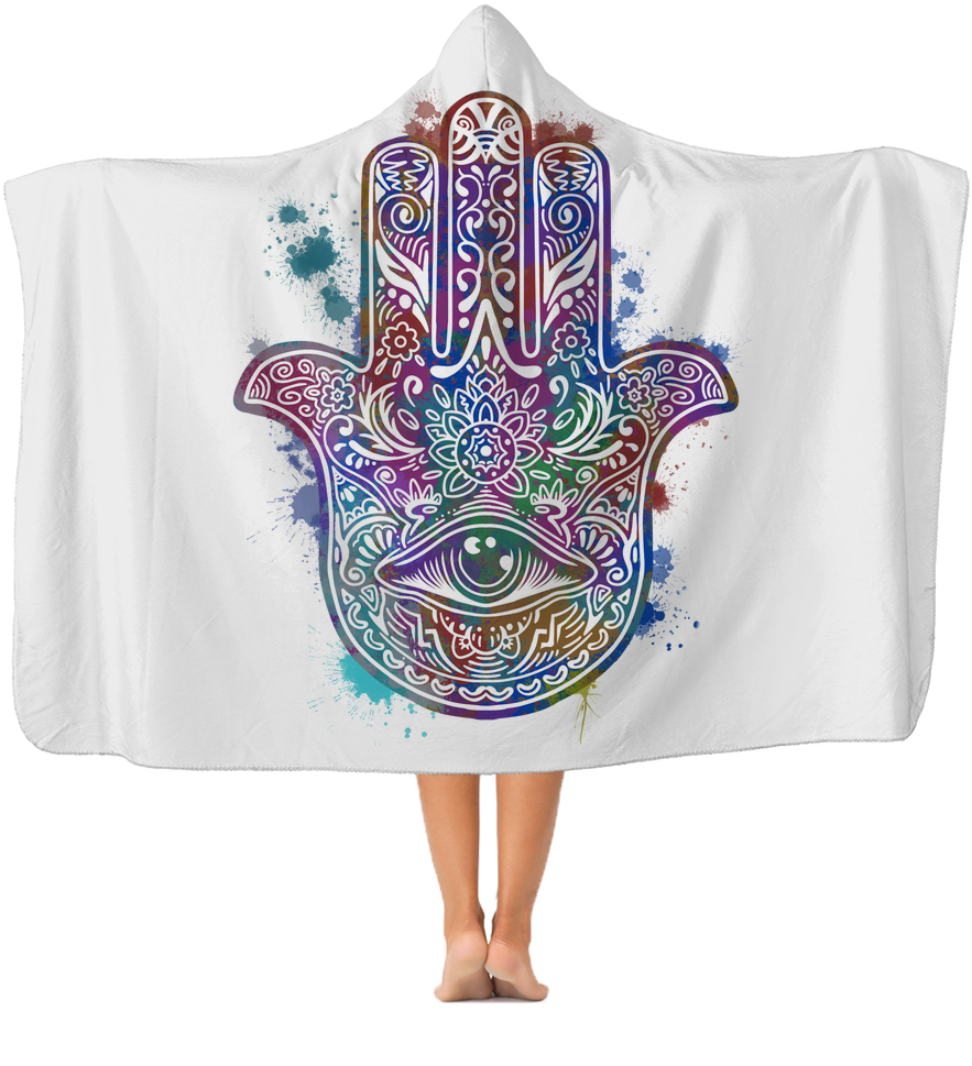 Hamsa Hand ﻿classic Adult Hooded Blanket Apparel Michael's - Blanket (1024x1024), Png Download