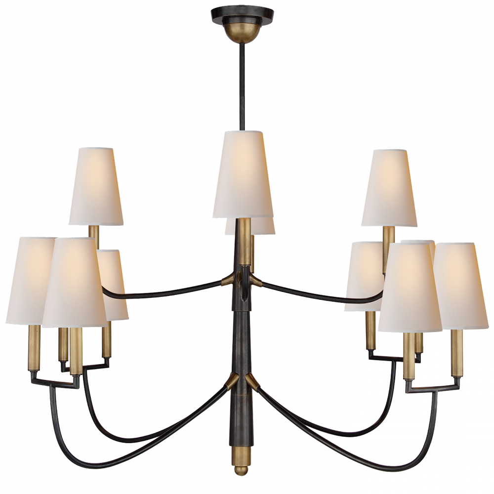 Farlane Large Chandelier In Bronze With Hand-rub - Visual Comfort Farlane Large Chandelier (1000x1000), Png Download