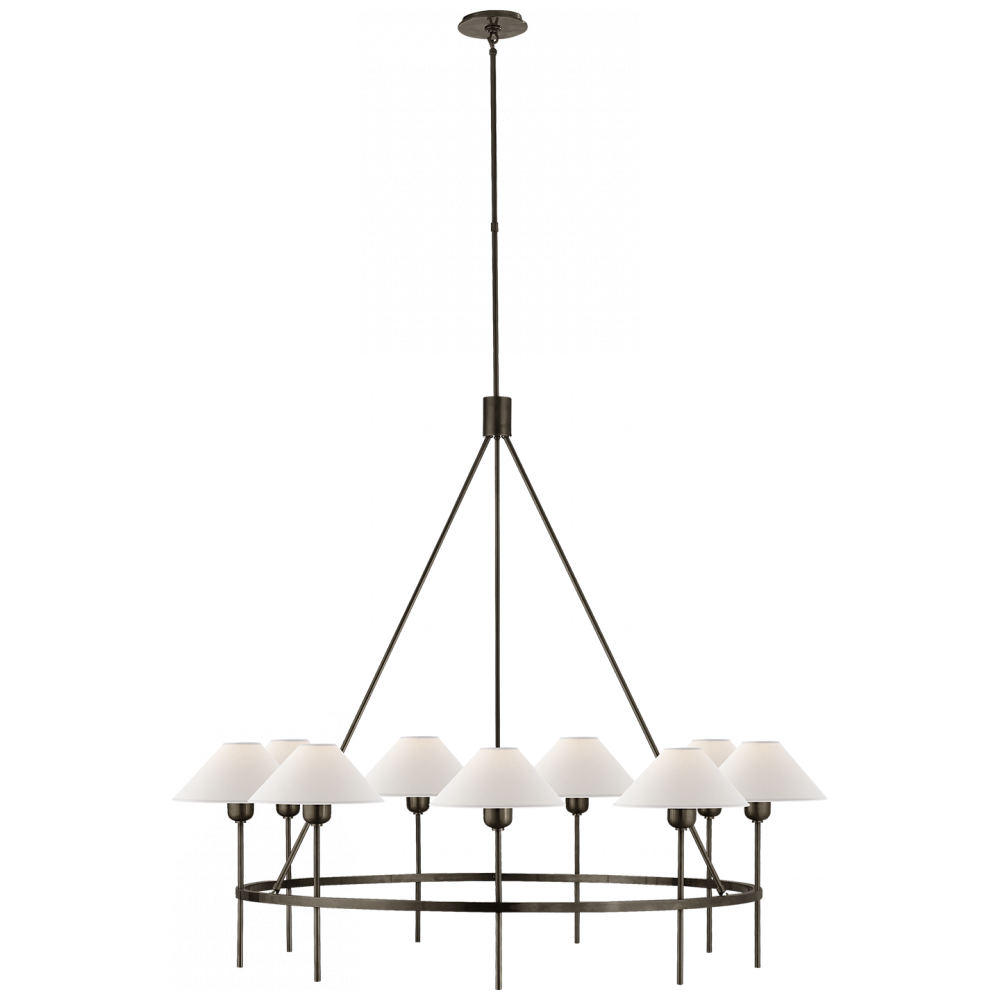 Hackney Large Chandelier In Bronze With Natural - Chandelier (1000x1000), Png Download